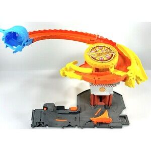Hot Wheels City Toy Car Track Set Pizza Slam Cobra Attack Snake Tail Spiral Part
